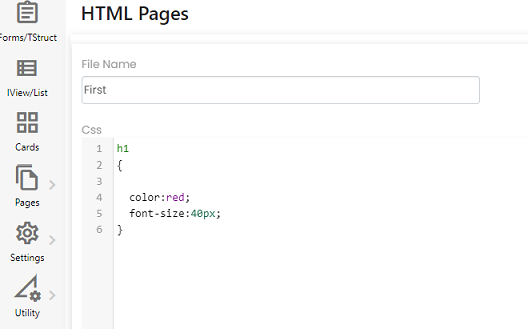 Agile developer lowcode HTML Pages