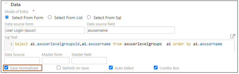 Agile developer lowcode Select Form From
